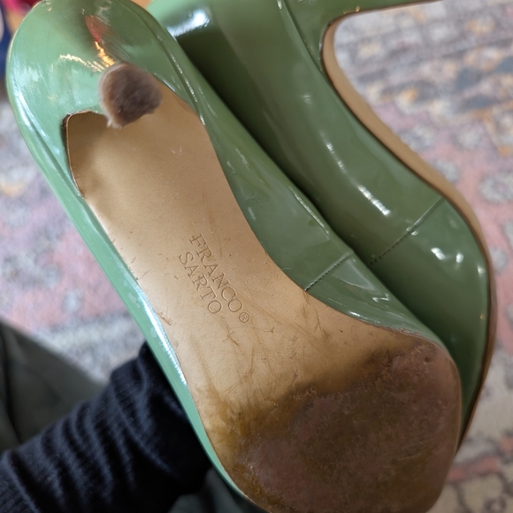 Franco Sarto Green Patent Leather Heels 6.5 - Picture 6 of 7